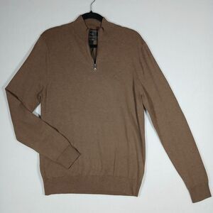 NEW M&S Cotton Rich Zip Sweater Marks & Spencer Tobacco Color Tan Medium #491